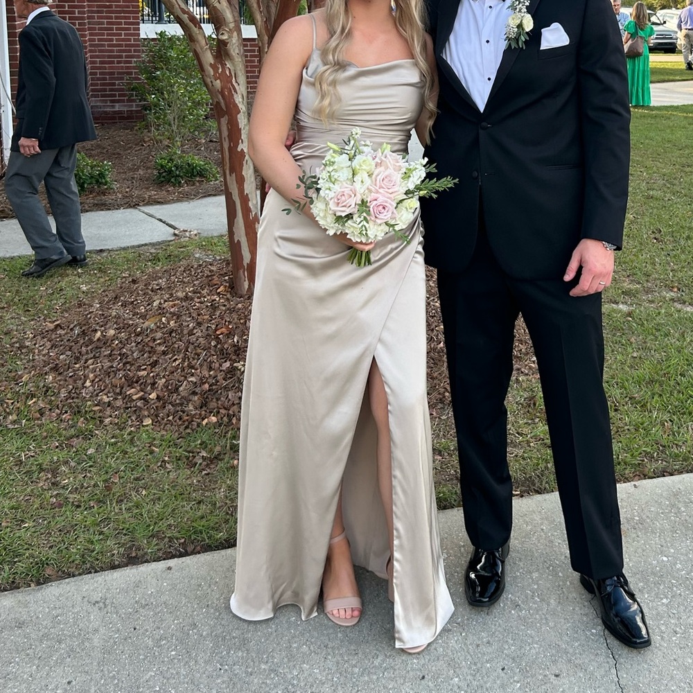 Champagne bridesmaids dress